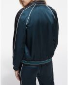 Sweat zippé Detail Rib vert/marine