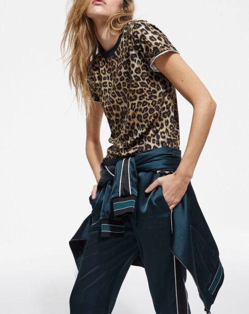 Felpa con zip Detail Rib verde/blu scuro