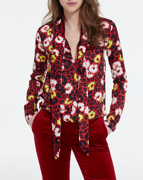 Wild Blossom Rot/Gelbes Lavalier-Top