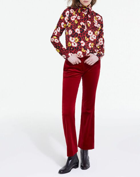 Wild Blossom Rot/Gelbes Lavalier-Top