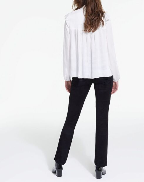 Top manches longues avec col Smock blanc
