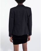 Schwarze Anzugjacke aus Wollmischung