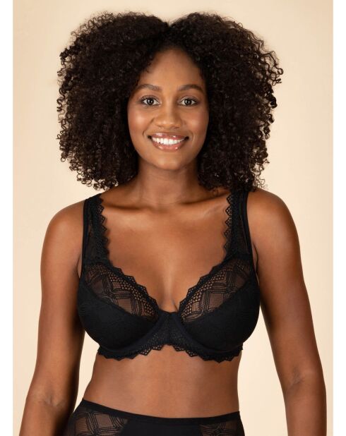 Soutien-gorge Minimiseur en dentelle Lisa noir