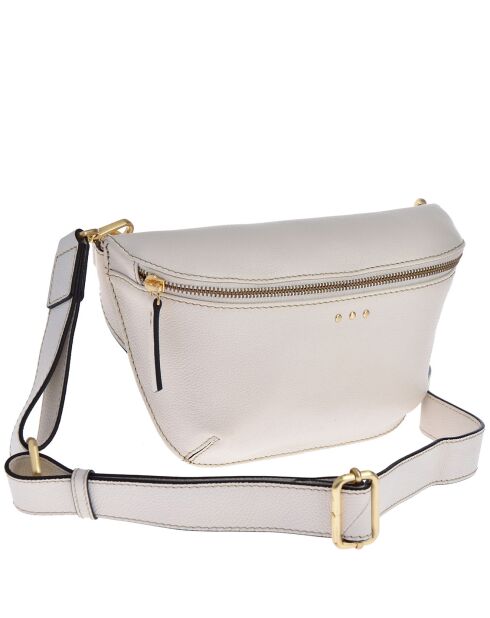 Sac banane e Cuir Gaya blanc - 16x24x7 cm