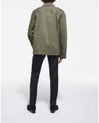 Blouson tissu chevron avec doublure Léopard olive night