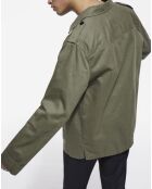 Blouson tissu chevron avec doublure Léopard olive night