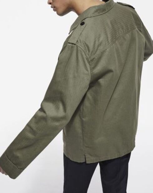 Blouson tissu chevron avec doublure Léopard olive night