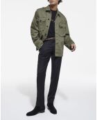 Blouson tissu chevron avec doublure Léopard olive night