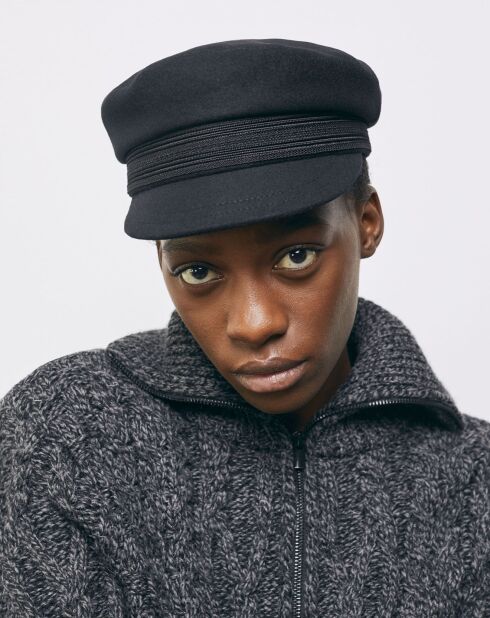 Casquette en Laine avec Galon noire