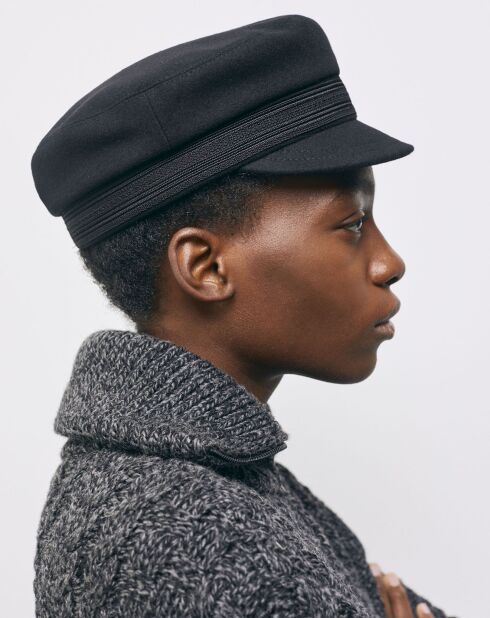 Casquette en Laine avec Galon noire