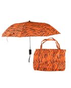 Parapluie pliant orange/noir