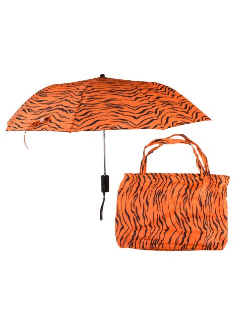 Parapluie pliant orange/noir