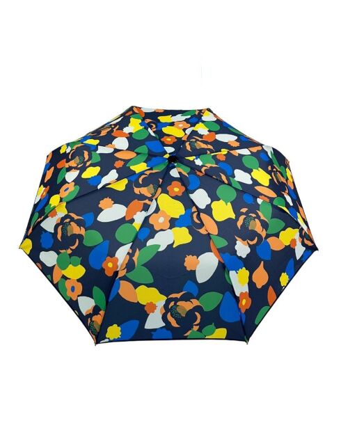 Parapluie pliant et automatique bleu marine/jaune/orange
