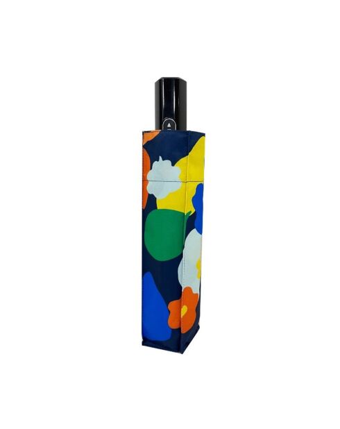 Parapluie pliant et automatique bleu marine/jaune/orange