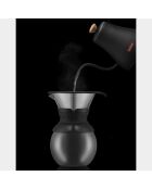 Cafetière, 8 tasses filtre permanent  noire - 1 L