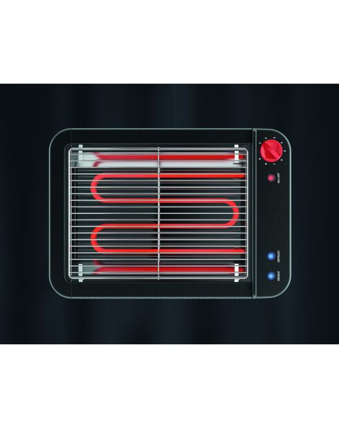 Grille-pain électrique plat noir