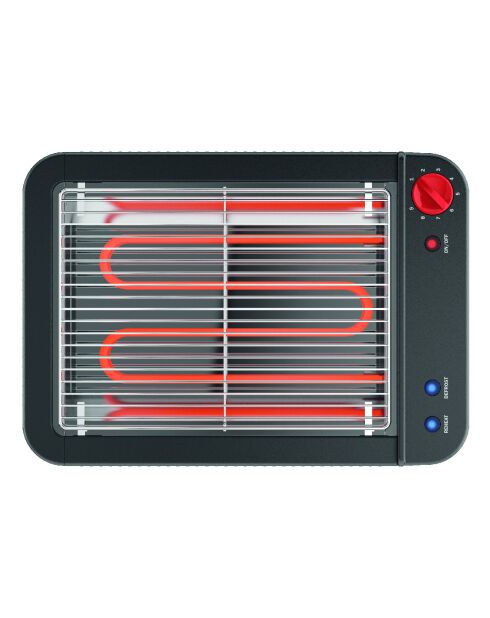 Grille-pain électrique plat noir
