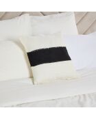 Housse de coussin 100% Lin Goa blanc/noir - 45x45 cm