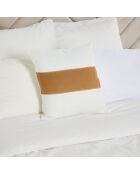 Housse de coussin 100% Lin Goa blanc/tabac - 45x45 cm