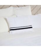 Housse de coussin 100% Lin Malaga blanc/noir - 40x60 cm