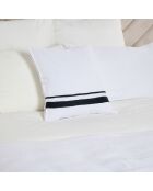 Housse de coussin 100% Lin Malaga blanc/noir - 45x45 cm