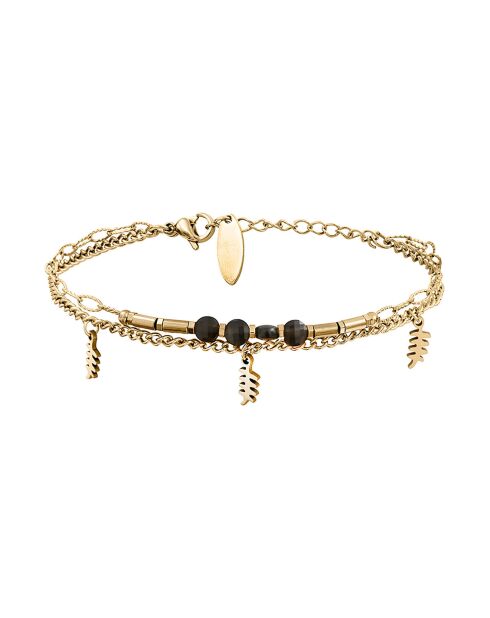 Gelbvergoldetes Armband und schwarzer Achat