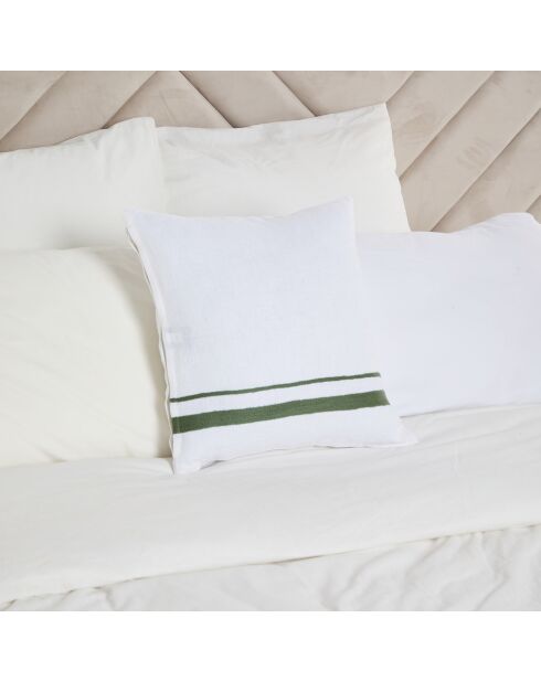 Housse de coussin 100% Lin Malaga blanc/pigeon - 45x45 cm