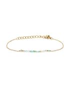 Bracelet en plaqué Or Jaune & Amazonite vert