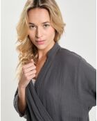 Kimono 100% Gaze de Coton Dili navy gris