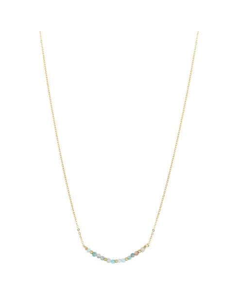 Collier en plaqué Or Jaune & Amazonite vert