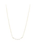 Collier en plaqué Or Jaune & Pierre de lune blanc