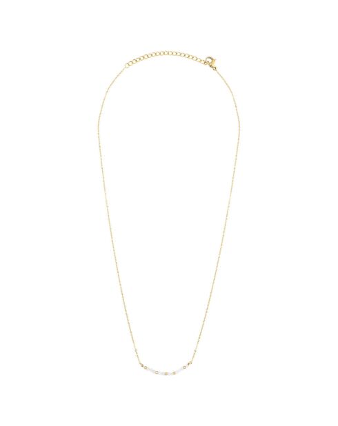 Collier en plaqué Or Jaune & Pierre de lune blanc