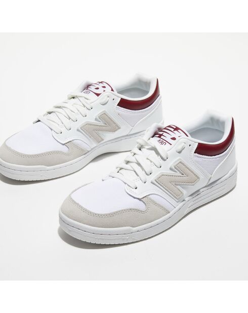 Baskets 480 blanc/bordeaux