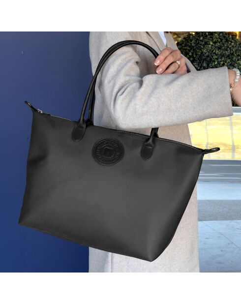 Sac porté épaule Etretat grand modèle noir - 42x25x19 cm