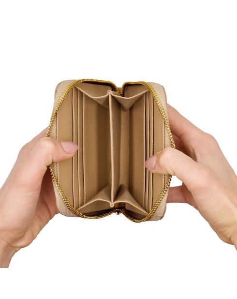 Porte-monnaie Eze beige - 12.5x10.5x2.5 cm