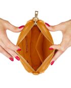 Pochette matelassée Opéra marron - 11x19x4 cm