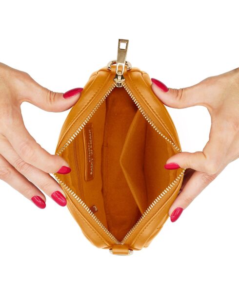 Pochette matelassée Opéra marron - 11x19x4 cm