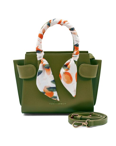 Sac à main Passy vert olive - 19x17x9 cm