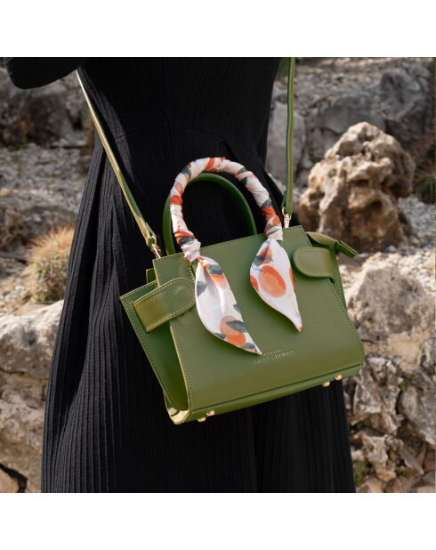 Sac à main Passy vert olive - 19x17x9 cm