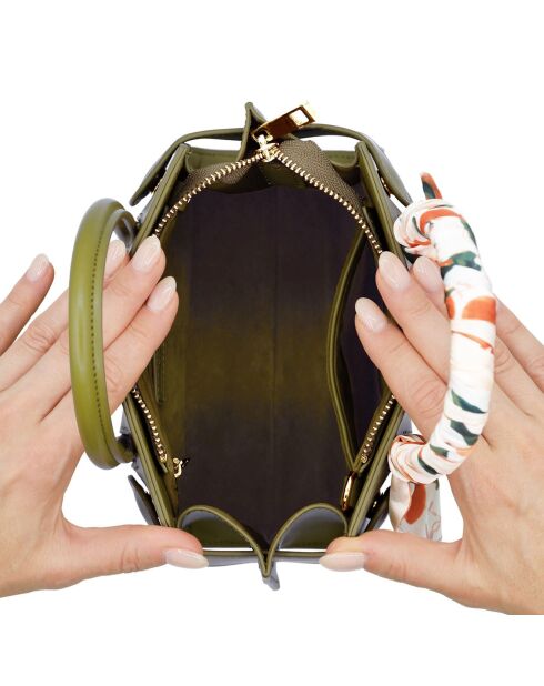 Sac à main Passy vert olive - 19x17x9 cm