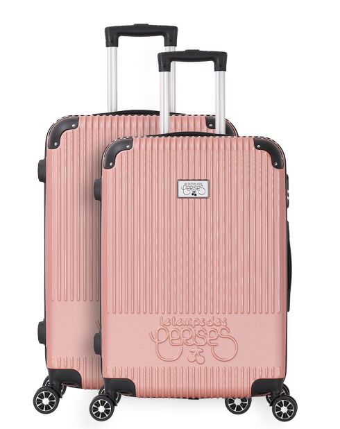 2 valigie S+L Orika 55/75 cm in oro rosa