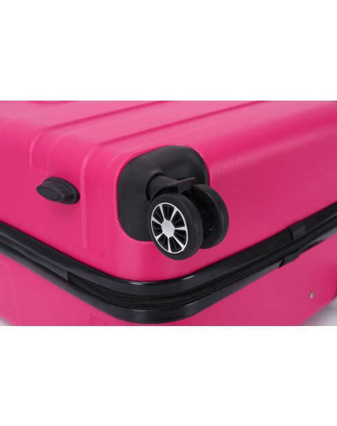 Valise Cabine 4 roues doubles Lyra 55 cm rose