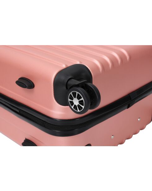 Valise Cabine 4 roues doubles Victoria 55 cm rose doré