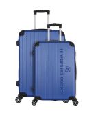 2 valigie doppie Bari 55/65 cm blu a 4 ruote