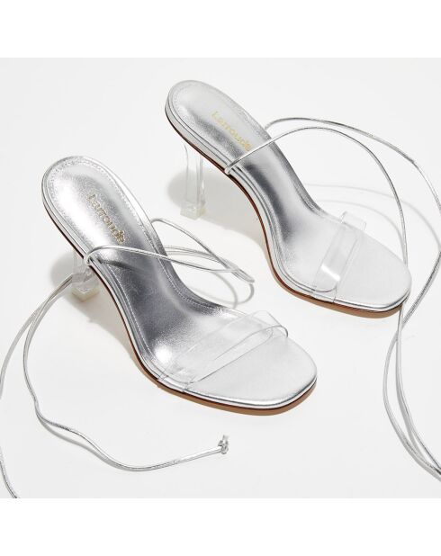 Sandales en Cuir Gloria argentées - Talon 9,5 cm
