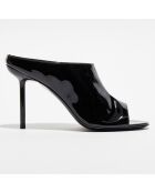 Mules en Cuir verni Marlene noires - Talon 10,5 cm