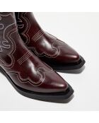 Bottes en Cuir Western bordeaux
