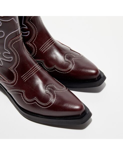 Bottes en Cuir Western bordeaux