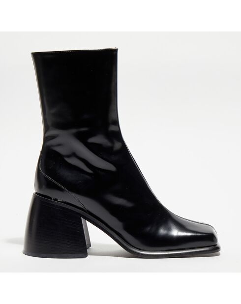 Bottines en Cuir Ella noires - Talon 8,5 cm