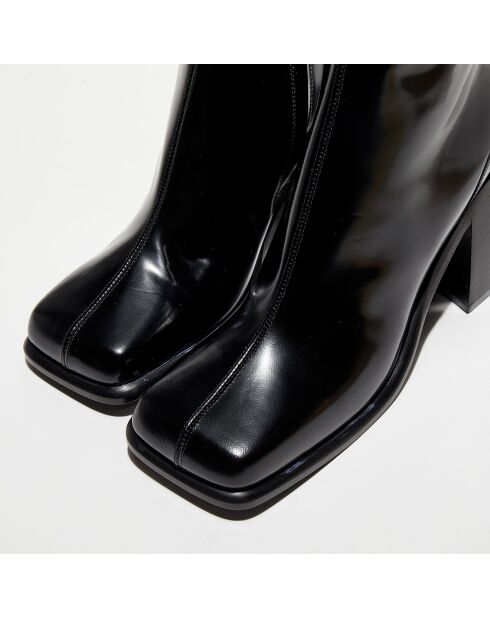 Bottines en Cuir Ella noires - Talon 8,5 cm